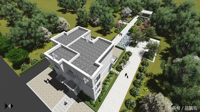 三層現(xiàn)代風(fēng)格別墅設(shè)計(jì)圖，純白陶板立面，簡潔利落，既美觀又實(shí)用！