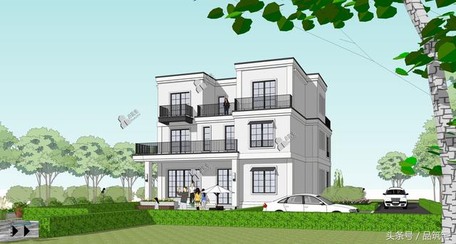 三層現(xiàn)代風(fēng)格別墅設(shè)計(jì)圖，純白陶板立面，簡潔利落，既美觀又實(shí)用！