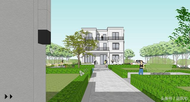 三層現(xiàn)代風(fēng)格別墅設(shè)計(jì)圖，純白陶板立面，簡潔利落，既美觀又實(shí)用！