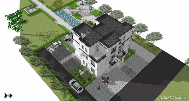 三層現(xiàn)代風(fēng)格別墅設(shè)計(jì)圖，純白陶板立面，簡潔利落，既美觀又實(shí)用！