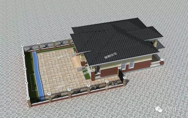 帶庭院一層鄉(xiāng)村美墅設計圖，造價10多萬，建成不輸百萬效果