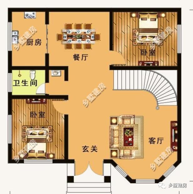 18萬(wàn)就可以搞定的農(nóng)村自建別墅，超值的二層別墅設(shè)計(jì)圖