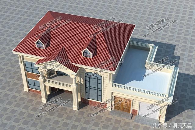 自建19.4米x11米農(nóng)村兩層別墅設(shè)計(jì)圖，車庫(kù)+露臺(tái)+烤火間，盡享舒適生活