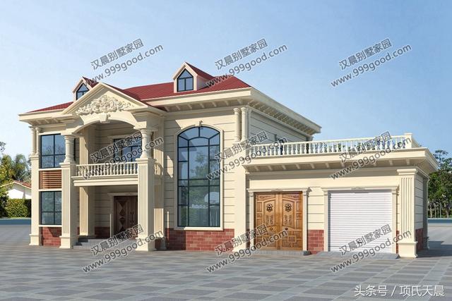 自建19.4米x11米農(nóng)村兩層別墅設(shè)計(jì)圖，車庫(kù)+露臺(tái)+烤火間，盡享舒適生活