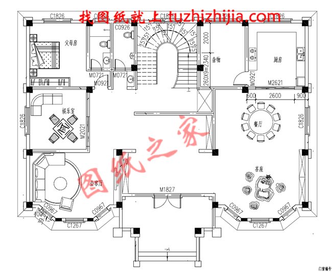 豪華大氣三層農(nóng)村房屋設(shè)計(jì)圖，對(duì)稱(chēng)的主體設(shè)計(jì)大氣恢宏