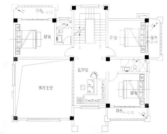 三層農(nóng)村別墅戶型設(shè)計圖，帶涼亭+車庫+挑空客廳，很有特色的一款設(shè)計