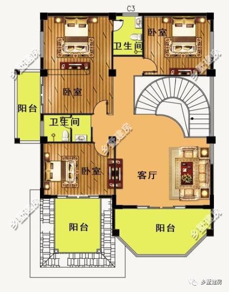 推薦三套磚混結(jié)構(gòu)農(nóng)村自建別墅設(shè)計圖紙，喜歡可以收藏一下