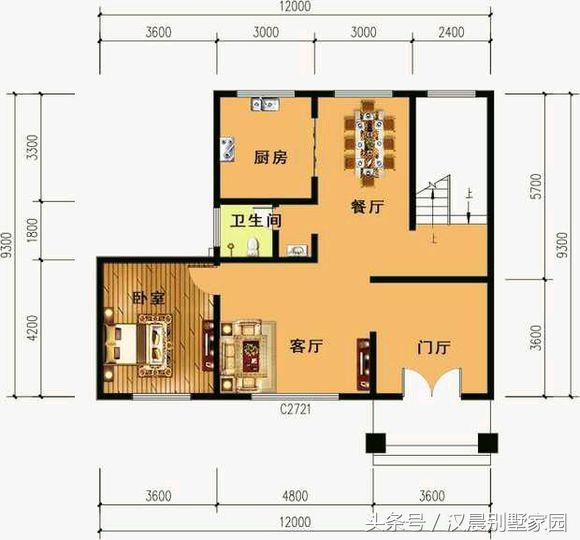 自建三層別墅，附平面設(shè)計圖，造價30萬左右，12X9.3米有露臺和院子