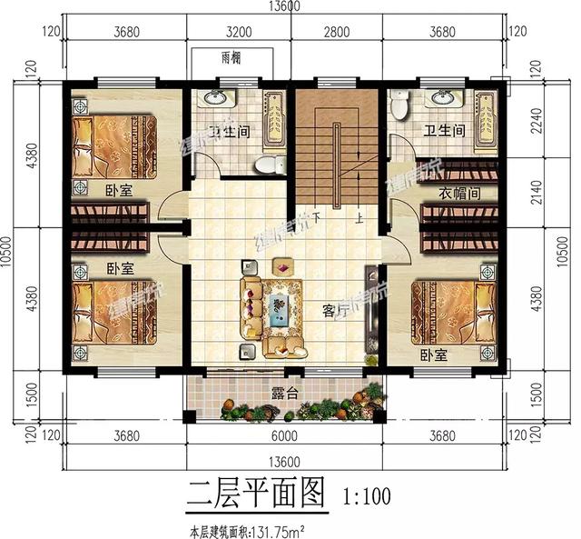 這款簡歐別墅設(shè)計圖不簡單，雙儲物室+雙客廳，簡約的線條，清新明快的顏色，怎么看都喜歡