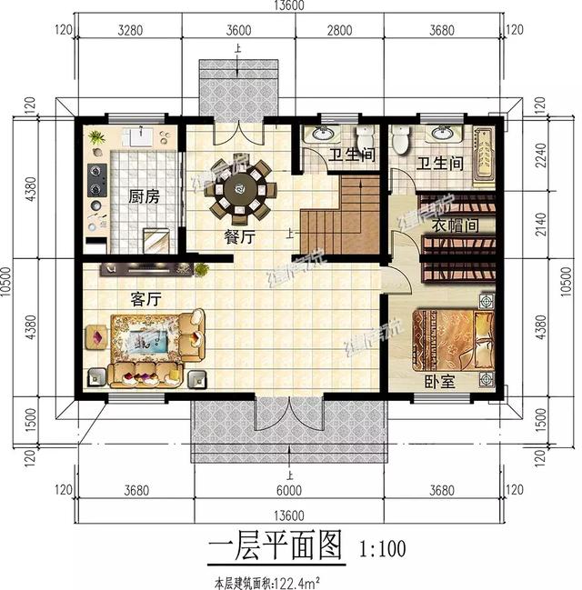這款簡歐別墅設(shè)計圖不簡單，雙儲物室+雙客廳，簡約的線條，清新明快的顏色，怎么看都喜歡