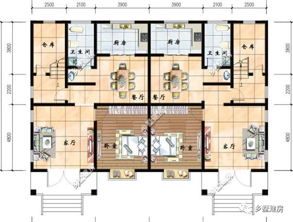 適合兩兄弟建的農(nóng)村雙拼自建房設(shè)計圖，外觀大氣，造價上也可以省一些費用