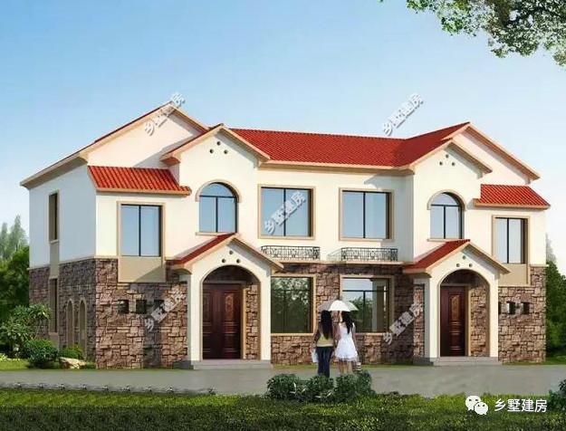 適合兩兄弟建的農(nóng)村雙拼自建房設(shè)計圖，外觀大氣，造價上也可以省一些費用