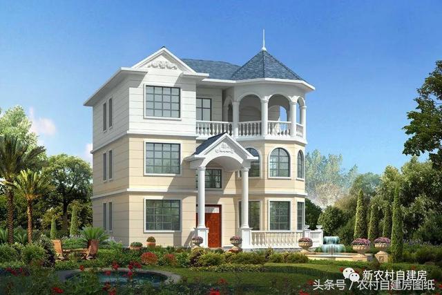 三款帶走廊和側(cè)門的歐式建筑別墅設(shè)計(jì)圖，不僅高端風(fēng)景也是極好