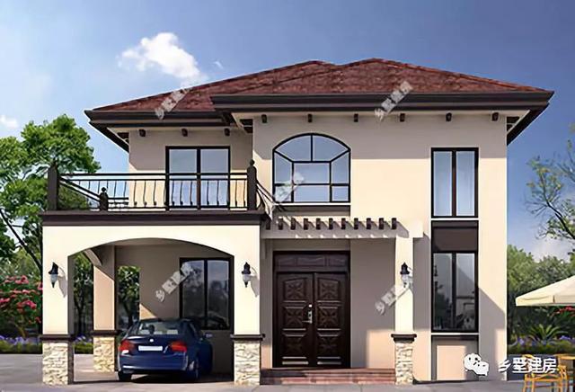 一款只需要20萬(wàn)就能建起的農(nóng)村二層別墅，四室兩廳還有書房露臺(tái)加車庫(kù)，你不心動(dòng)嗎？