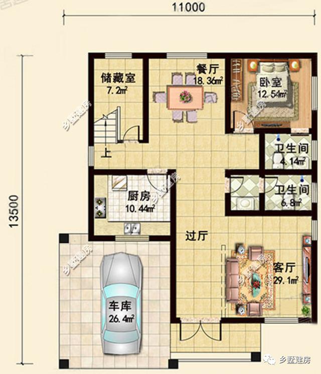 一款只需要20萬(wàn)就能建起的農(nóng)村二層別墅，四室兩廳還有書房露臺(tái)加車庫(kù)，你不心動(dòng)嗎？
