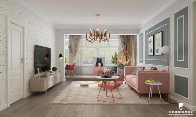 156m2北歐宜家裝修案例，整個空間溫馨，充滿甜蜜感