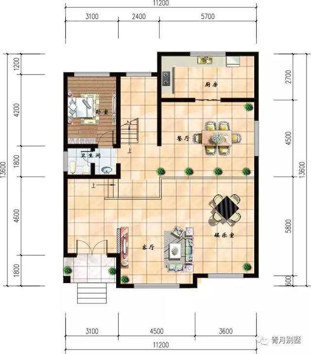 11.2米×13.6米二層別墅自建房，造型別致，個性十足，通透大方！