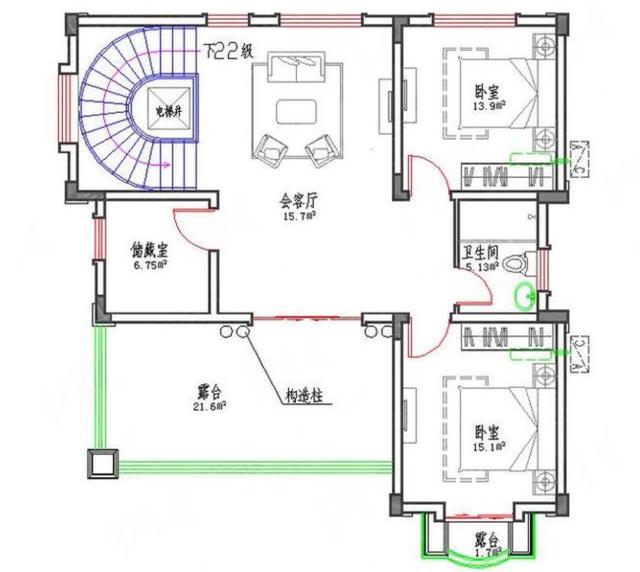 三層自建別墅設(shè)計(jì)圖，結(jié)構(gòu)非常簡(jiǎn)單，稍有經(jīng)驗(yàn)的工程隊(duì)，拿圖就可以建房了