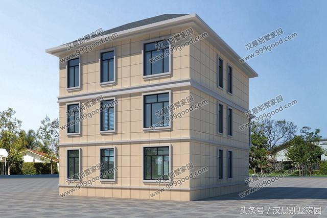 2棟騎樓式簡歐別墅設(shè)計圖，美觀又實用，第2款開間7.3米