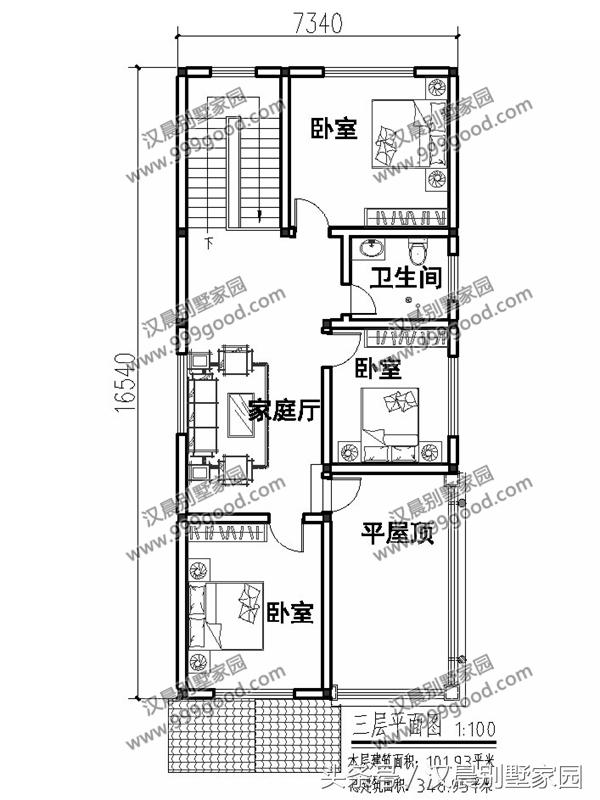 2棟騎樓式簡歐別墅設(shè)計圖，美觀又實用，第2款開間7.3米