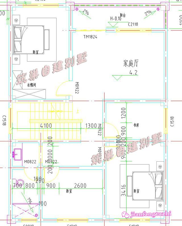 110平米四層農(nóng)村自建房，外觀簡(jiǎn)約精致，易于施工。