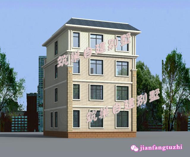 110平米四層農(nóng)村自建房，外觀簡(jiǎn)約精致，易于施工。