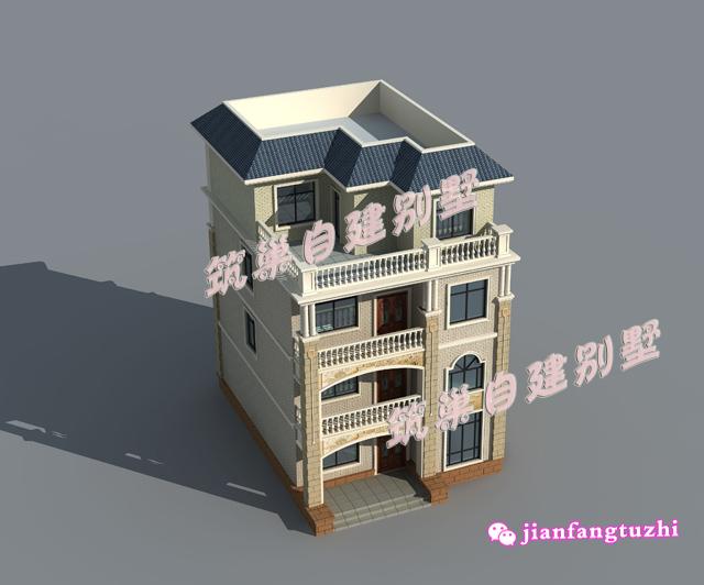 110平米四層農(nóng)村自建房，外觀簡(jiǎn)約精致，易于施工。