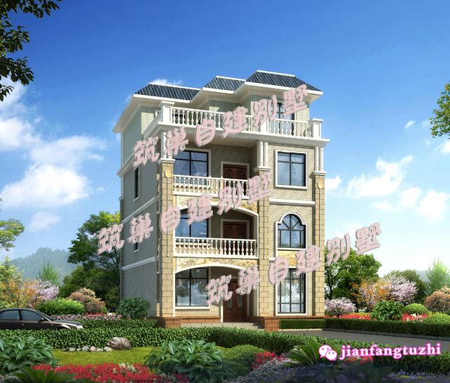 110平米四層農(nóng)村自建房，外觀簡(jiǎn)約精致，易于施工。