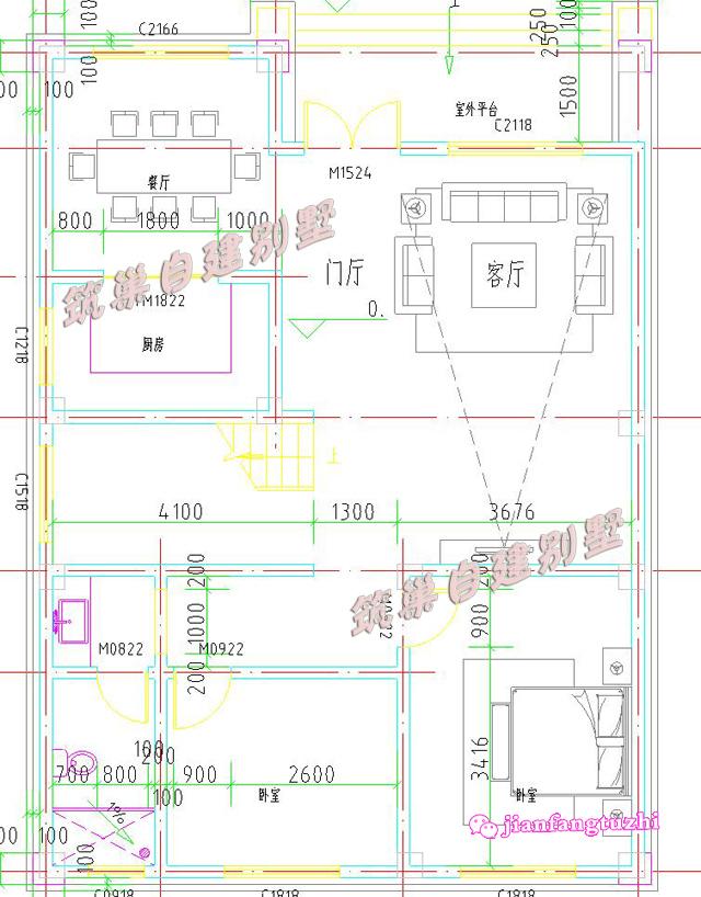 110平米四層農(nóng)村自建房，外觀簡(jiǎn)約精致，易于施工。