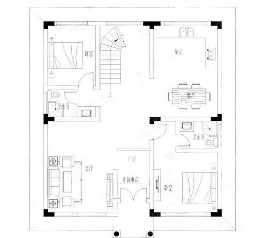 2款30萬(wàn)三層農(nóng)村自建房，帶挑空客廳