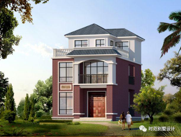 7米三層歐式別墅設(shè)計(jì)圖，7室2廳，精美外觀