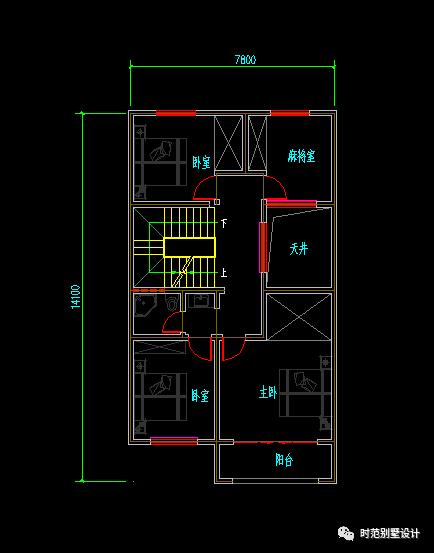 7米三層歐式別墅設(shè)計(jì)圖，7室2廳，精美外觀
