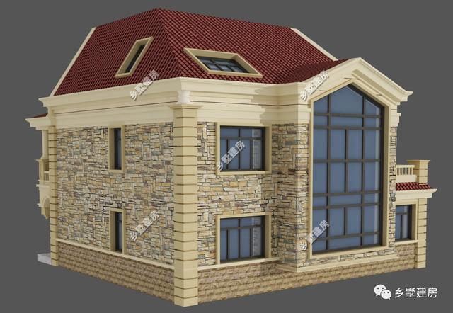 11X10米三層農(nóng)村小別墅，旋轉(zhuǎn)樓梯+雙露臺，布局滿分不怕驕傲！