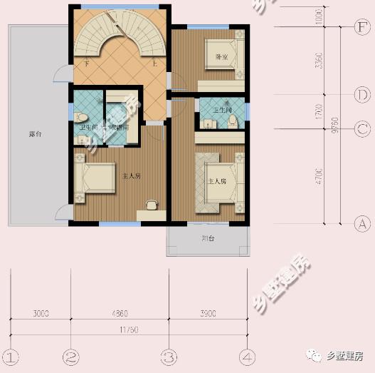 11X10米三層農(nóng)村小別墅，旋轉(zhuǎn)樓梯+雙露臺，布局滿分不怕驕傲！