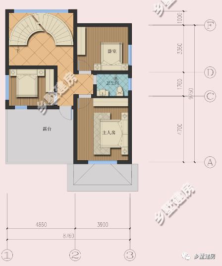 11X10米三層農(nóng)村小別墅，旋轉(zhuǎn)樓梯+雙露臺，布局滿分不怕驕傲！