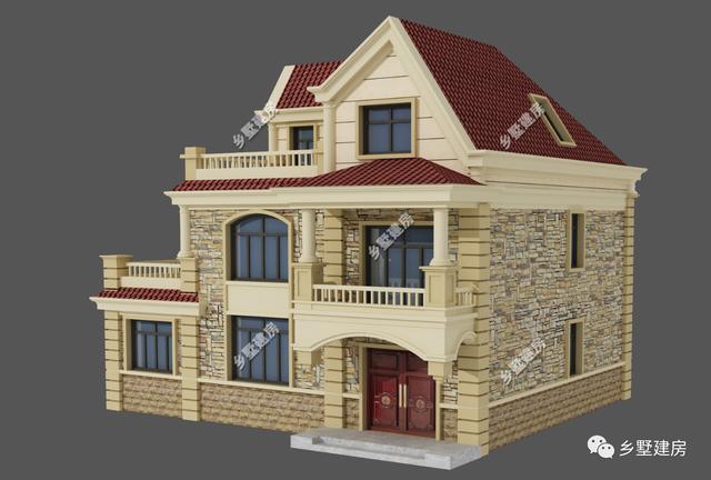 11X10米三層農(nóng)村小別墅，旋轉(zhuǎn)樓梯+雙露臺，布局滿分不怕驕傲！