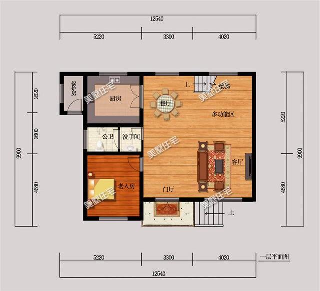 12.54X9.9米二層別墅設(shè)計(jì)圖，建成不輸村里大房子，關(guān)鍵是還帶院子！