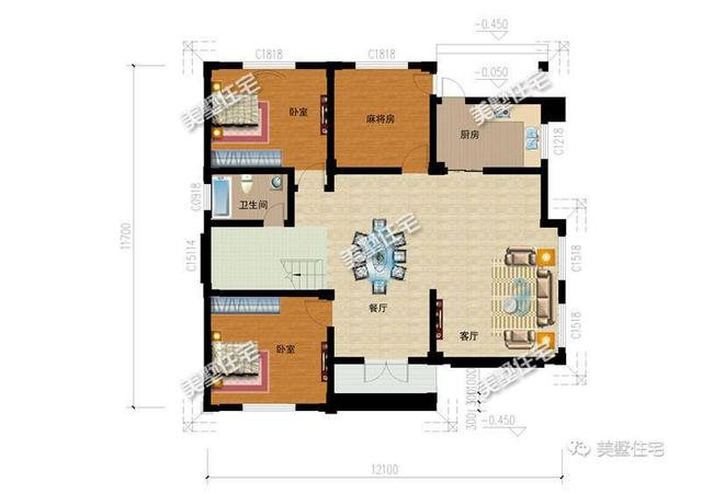 12X12四層別墅設(shè)計(jì)圖，主體造價(jià)50萬，聽說這才是有錢人才能建的起別墅