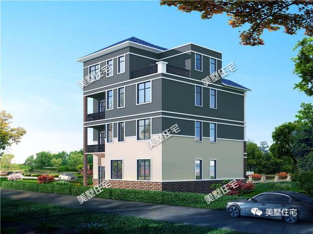 12X12四層別墅設(shè)計(jì)圖，主體造價(jià)50萬，聽說這才是有錢人才能建的起別墅