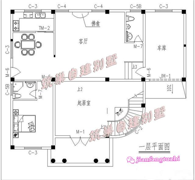 16x14米三層半歐式別墅樓中樓農(nóng)村自建房，造價55萬，高端豪華大氣