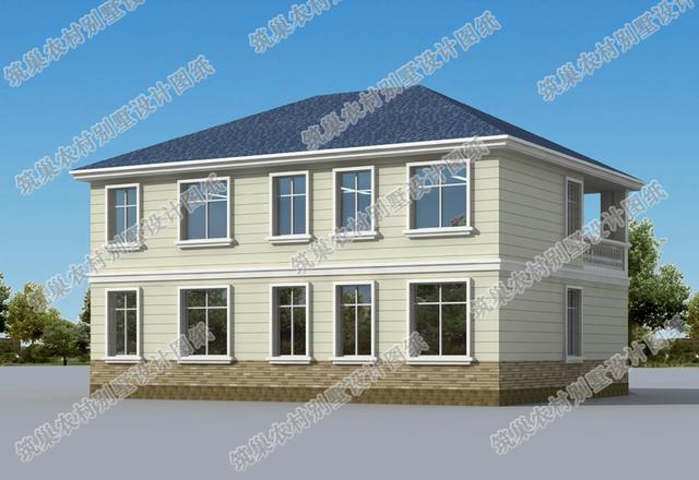 14×11米2廳6臥3衛(wèi)二層農(nóng)村自建房，造價(jià)25萬(wàn)，帶車(chē)庫(kù)