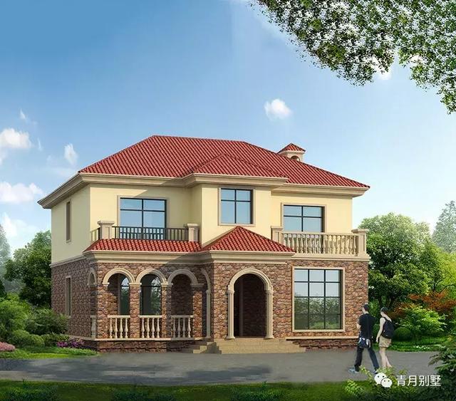 12.3×11米二層小別墅設(shè)計圖，沉穩(wěn)大氣有內(nèi)涵，建房好戶型！