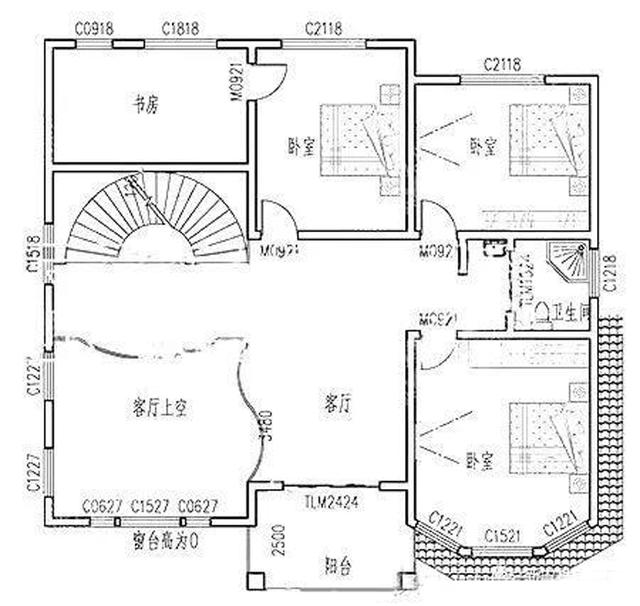 占地面積約160平方米3廳6臥三層別墅設(shè)計(jì)圖，奢華大氣，主體造價55萬