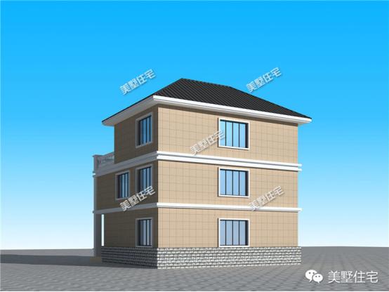 11米X11米三層農(nóng)村別墅設(shè)計圖，神臺堂屋大露臺，農(nóng)村別墅就該這么建