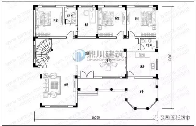 4套帶旋轉(zhuǎn)樓梯三層農(nóng)村別墅設(shè)計(jì)圖，復(fù)式設(shè)計(jì)很大氣，旋轉(zhuǎn)樓梯最驚艷！
