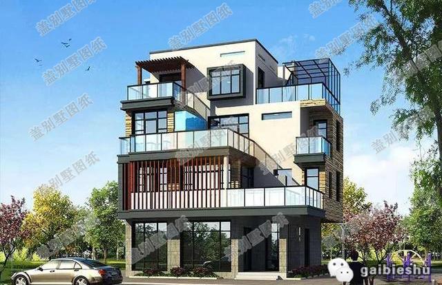 10米×9米四層3廳8臥現(xiàn)代新農(nóng)村自建房，造價(jià)30萬(wàn)