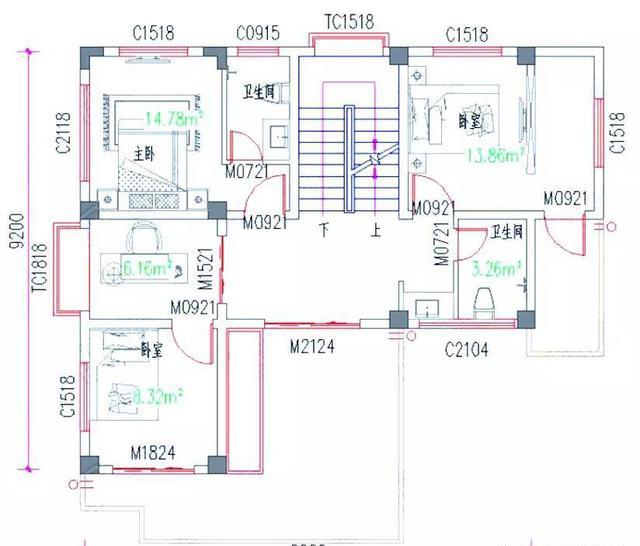 10米×9米四層3廳8臥現(xiàn)代新農(nóng)村自建房，造價(jià)30萬(wàn)