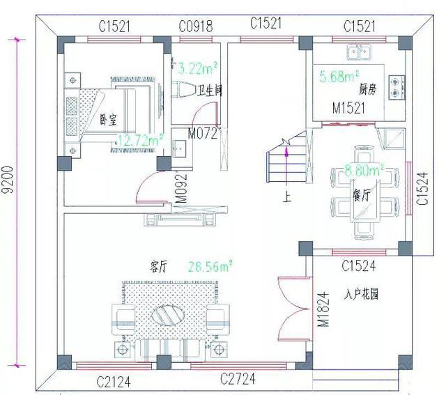 10米×9米四層3廳8臥現(xiàn)代新農(nóng)村自建房，造價(jià)30萬(wàn)