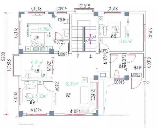 10米×9米四層3廳8臥現(xiàn)代新農(nóng)村自建房，造價(jià)30萬(wàn)
