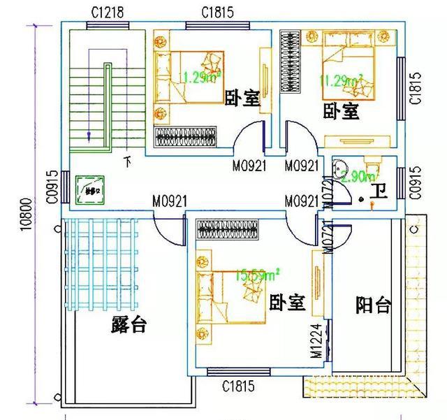 占地約100平方米三層7臥別墅設(shè)計圖，造價28萬
